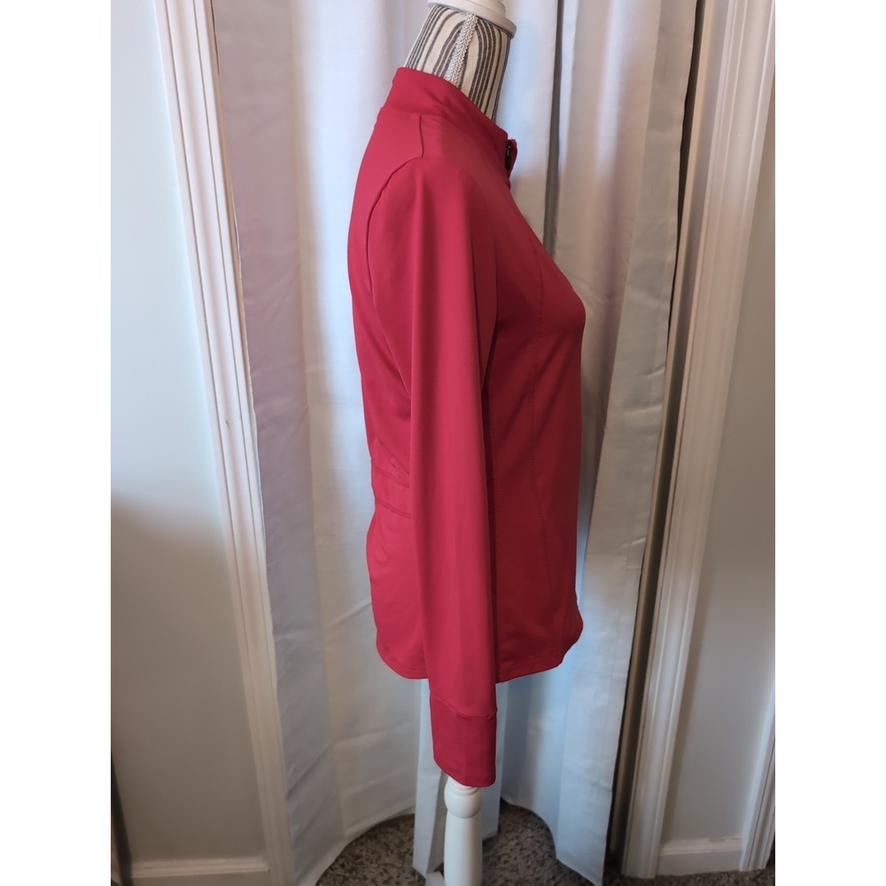 Cool Run Women's Red Front Zip Jacket With Thumb Holes Size Small - Picture 4 of 9